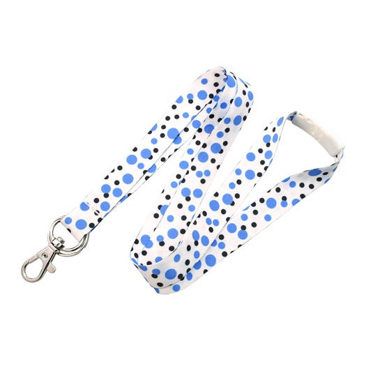5/8'' Blue Polka Dot Lanyards with Trigger Hook - Breakaway - 10 Per Pack