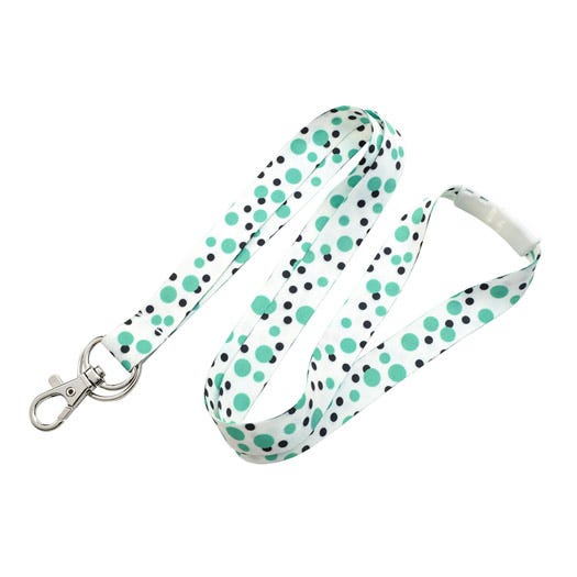 5/8'' Green Polka Dot Lanyards with Trigger Hook - Breakaway - 10 Per Pack