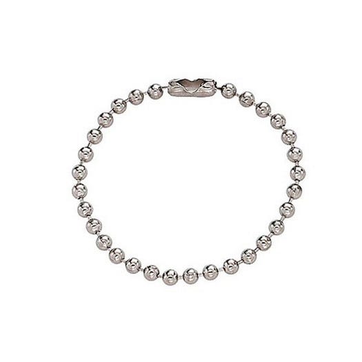 4'' Nickel-Plated Steel Beaded Chain w/ Connector - 1000 per pack