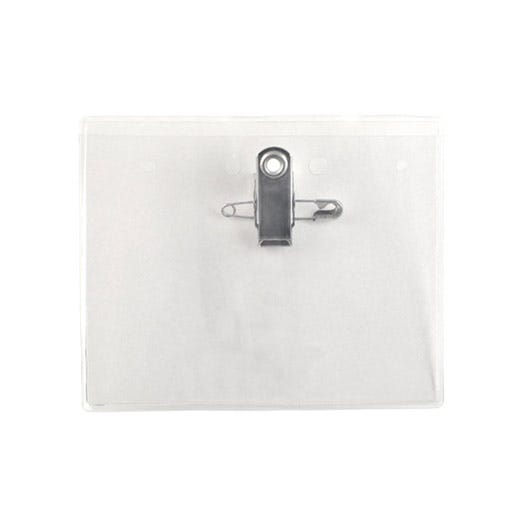 Clear Vinyl - Horizontal Badge Holder w/ Pin/Clip Dual Attachments - 100 per pack