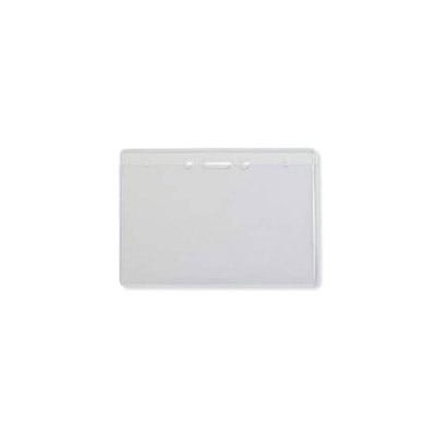 Clear Vinyl - Horizontal Badge Holder - Slot & Chain Holes - 100 per pack