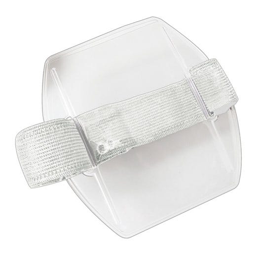 Vertical - Flexible Badge Holder with White Arm Band - 25 pack