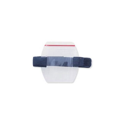 Resealable Elastic Arm Band - Vertical - Clear Vinyl Badge Holder - 25 per pack
