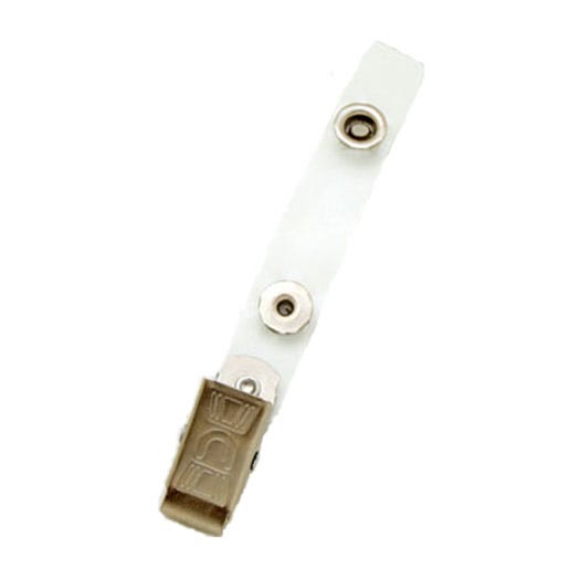 2.75'' Clear Vinyl Badge Clip w/ Permanent Locking Snap - 50 per pack