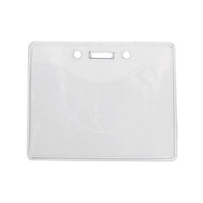 Anti-Print Transfer - Horizontal - Premium Clear Badge Holder w Slot & Chain Holes - 100 per pack