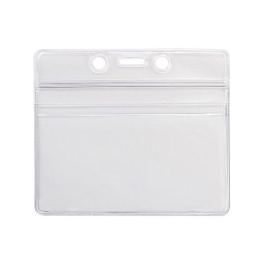 Clear Zipper Closure Govn't Size Horizontal Badge Holder - 100 pack