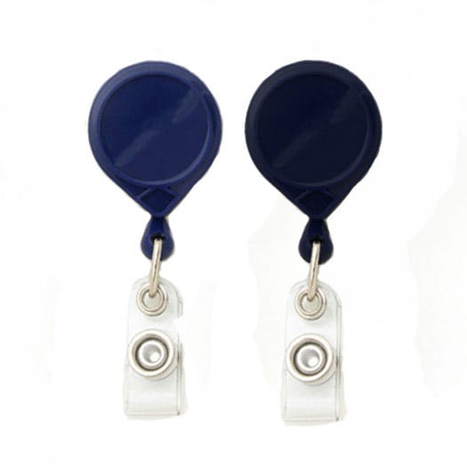 Qty: 25 - Mini-Bak Round Badge Reels w/ Swivel Clip & Clear Strap