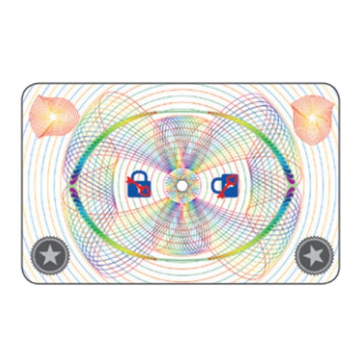 Entrust Datacard 509065-002 1.0 mil Geometric Curves Holographic DuraGard Laminate - 500 imprints - DISCONTINUED