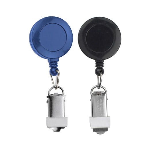 Qty 100 - Round ID Badge Reel w/ Spring Clip
