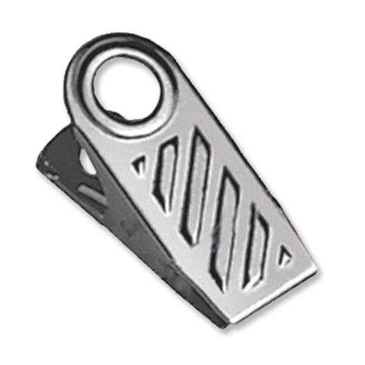 1'' Ribbed 1-Hole Metal Badge Clip - 100 per pack