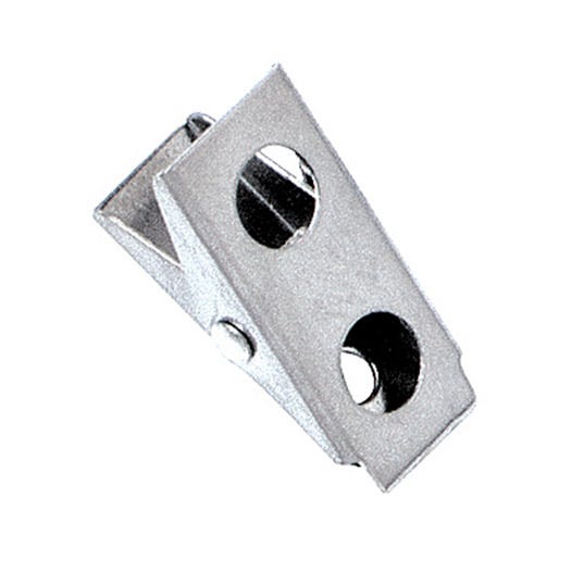1 1/8'' Stainless Steel 2-Hole Badge Clip - 5000 per pack