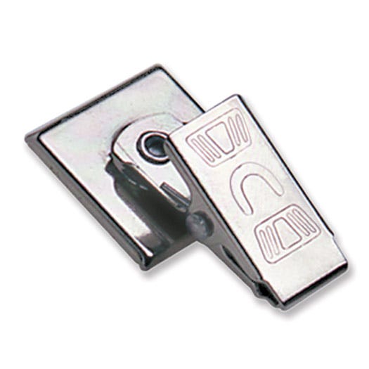 1'' Pressure-Sensitive Adhesive Bulldog Badge Clip - 100 per pack