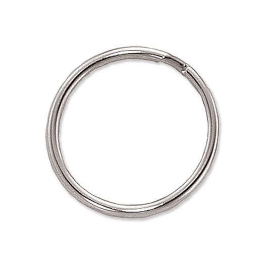 1 3/16" (30mm) Nickel-Plated Heat-Treated Steel Split Ring - 1000 Pack