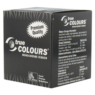 Zebra 800015-109 White Monochrome Ribbon - 1,000 prints - DISCONTINUED