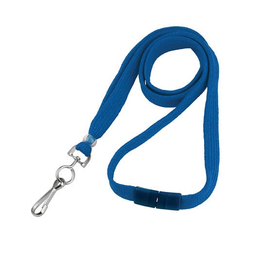 3/8" Royal Blue Flat Lanyard with Swivel-Hook - Breakaway - 100 per pack