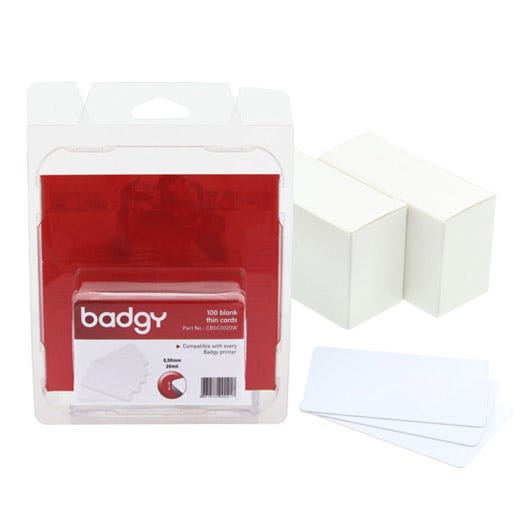 Badgy CBGC0020W Thin 20 Mil Cards - Qty. 100