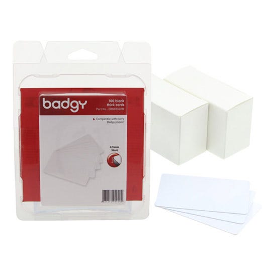 Badgy CBGC0030W Thick 30 Mil Cards - Qty. 100