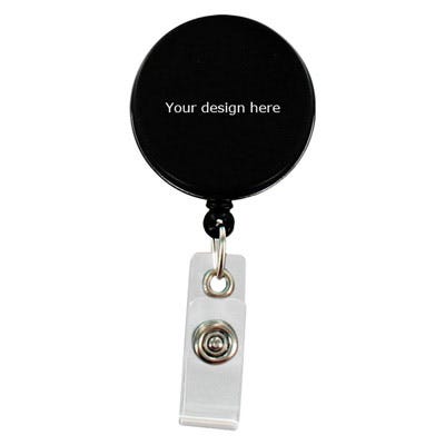 Custom Heavy Duty Badge Reels - Nylon Cord - Clear Strap - Qty 100