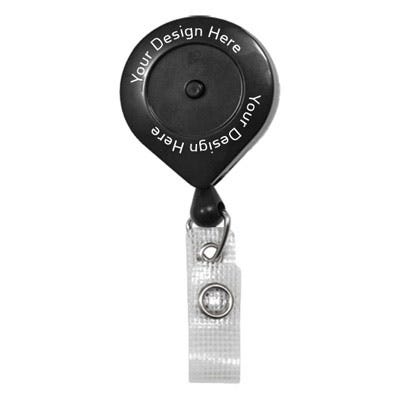 Custom Round Smart Reels w/ Quick Lock Button - 1.3125'' - Belt Clip - Durable Strap - 100 per pack