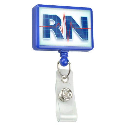 Custom Rectangular Badge Reel - 1.75'' - Swivel Spring Clip - 100 per pack