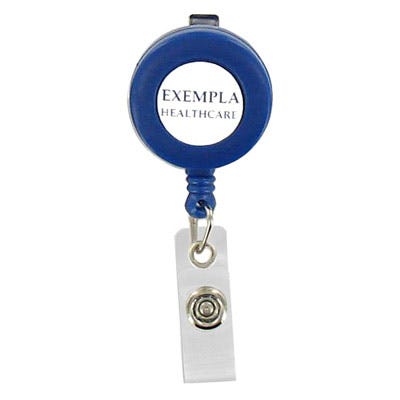Custom Round Badge Reels - 1.25'' - Swivel Spring Clip - Clear Strap - 100 per pack