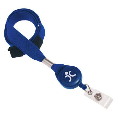Custom Round Badge Reels - 1.25'' - Breakaway Lanyard - 5/8'' - Clear Strap - 100 per pack