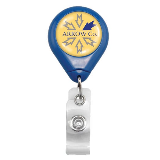 Custom Premium Printed Round Badge Reels - Belt Clip - Clear Strap - 100 per pack