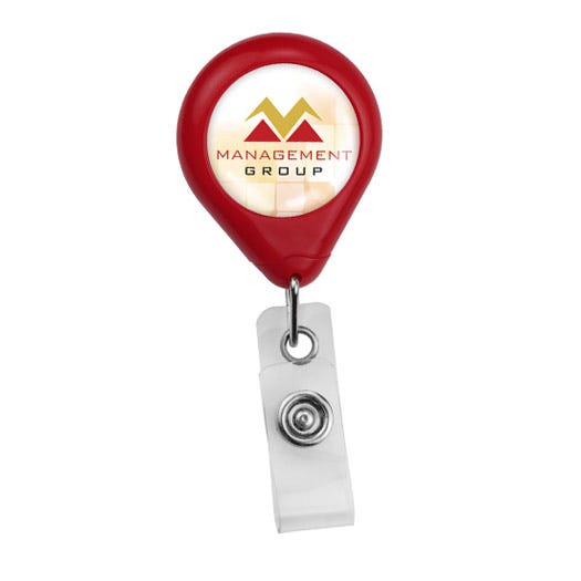 Custom Round Badge Reels - 1.25'' with Clear Strap & Belt Clip, 100 per Pack