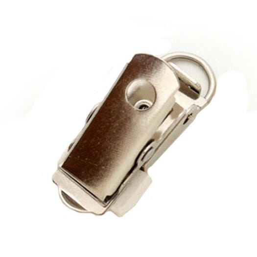Metal Card Clamp with U-Clip for Clothing Attachment - 100 Pack
