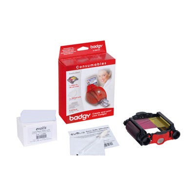 Evolis VBDG101EU Consumables Kit - YMCKO Ribbon, 20 mil Cards & Cleaning Kit - DISCONTINUED