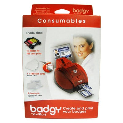 Evolis VBDG105EU Consumables Kit - YMCKO Ribbon, 30 mil Cards & Cleaning Kit - DISCONTINUED