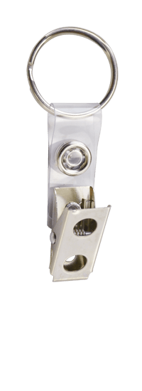 Split Ring with Clear Vinyl Strap Clip
