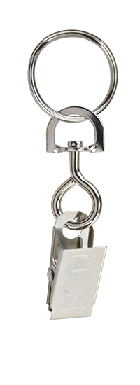 Split Ring with Swivel Bulldog Clip