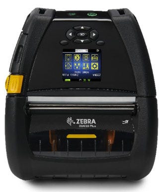 Zebra ZQ630 Plus Mobile Direct Thermal printers; 4 inch print width; English fonts,Dual 802.11AC / BT4.x, Linerless platen, 0.75 core, Belt clip
